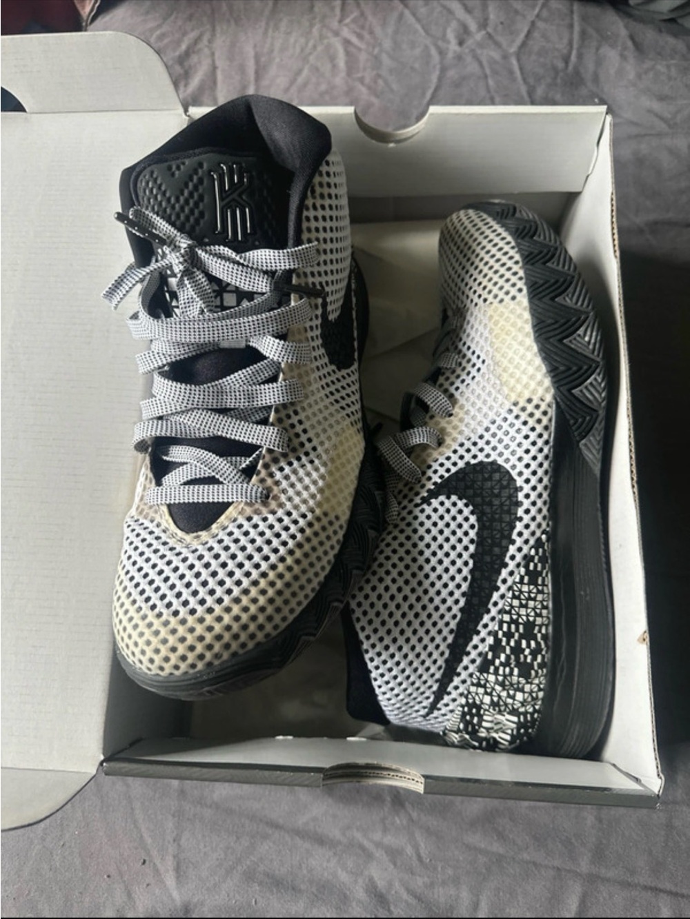 Nike Black & White Kyrie BHM Performance Basketball Shoes